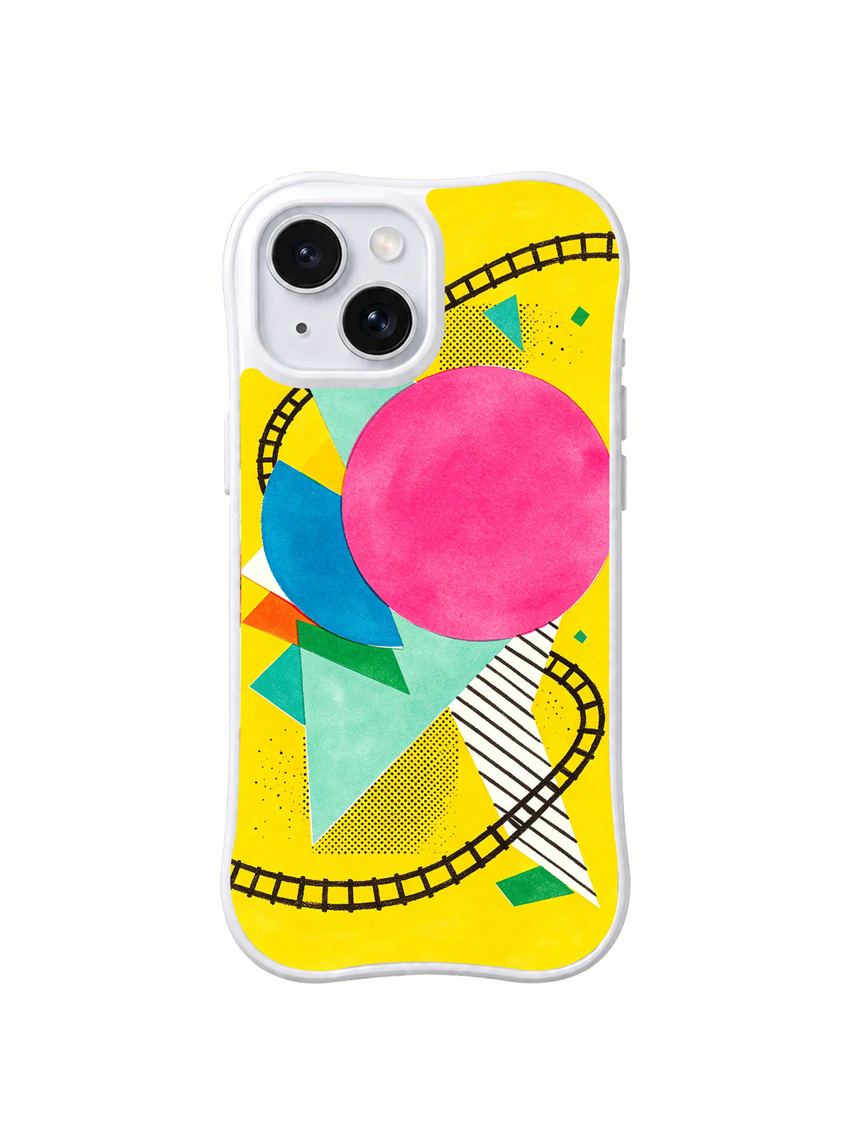 Orbit of Sweet Shapes iPhone 15 case front view
