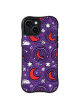 Orbiting Moon Garden pattern iPhone 14 Plus case