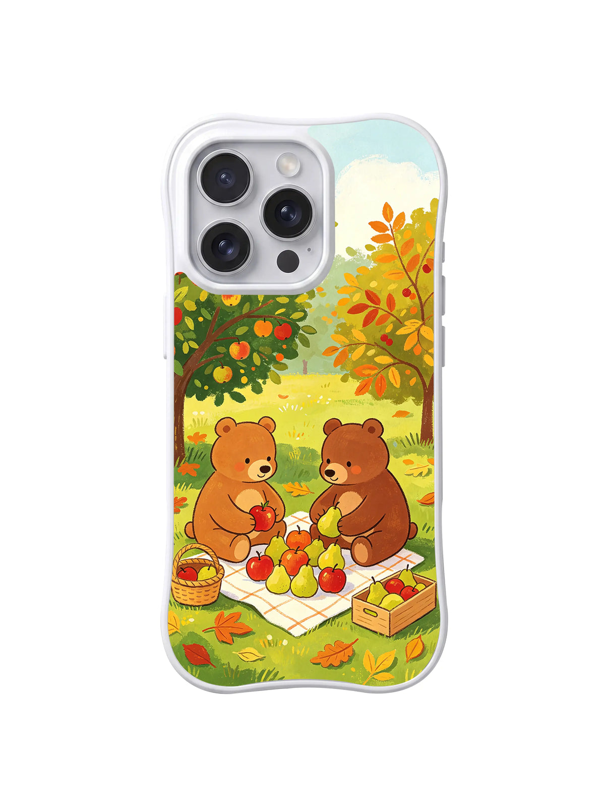 Autumn Fruit Picnic pattern on iPhone 14 Pro Max case