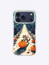 Orchard of Midnight Pumpkins iPhone case, Pumpkin Roll Parade artwork