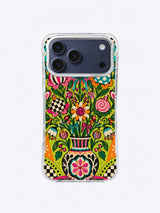 Ornament Bloom Garden iPhone 17 Pro Max case in Lime Checker Bloom Vase artwork