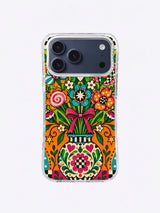 Ornament Bloom Garden iPhone 17 Pro Max case in Magenta Bow Blossom Burst artwork