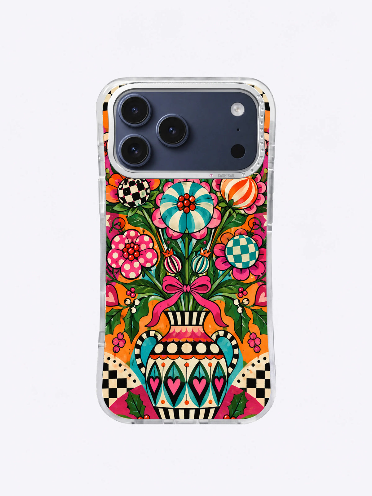Ornament Bloom Garden iPhone 17 Pro Max case in Ribbon Heart Ornament Garden artwork