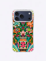 Ornament Bloom Garden iPhone 17 Pro Max case in Turquoise Petal Festival artwork