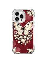 Oversized Frostwing Bloom wine-red iPhone 14 Pro case by Elara Voss