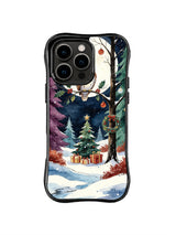 Owl in the Holly Moon iPhone 16 Pro case with a perched owl, pale moon and grounded gifts