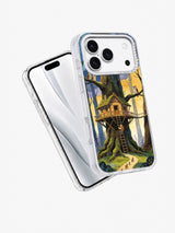 Angled view of Owl Keeper Storm Bridge iPhone case