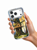 Owl Keeper Storm Bridge iPhone case held in hand