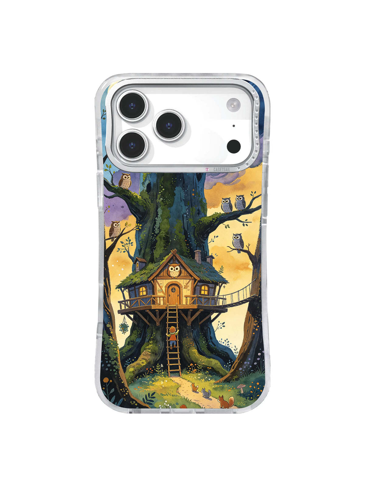 Owl Keeper Storm Bridge Indigo Branch Bridge artwork on iPhone case