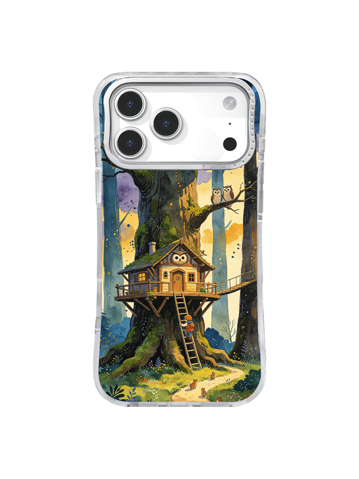 Owl Keeper Storm Bridge Moonwatch Ladder artwork on iPhone case