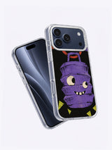 Angled two-phone view of violet lantern artwork phone case
