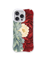 Ivory Heart Peony pattern on iPhone 15 Pro case