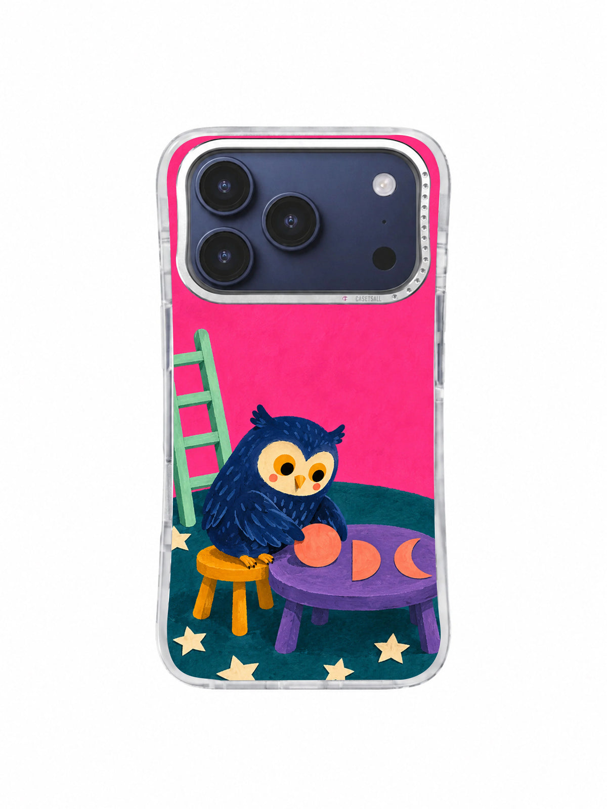 The Paper Moon Workshop transparent iPhone case front view