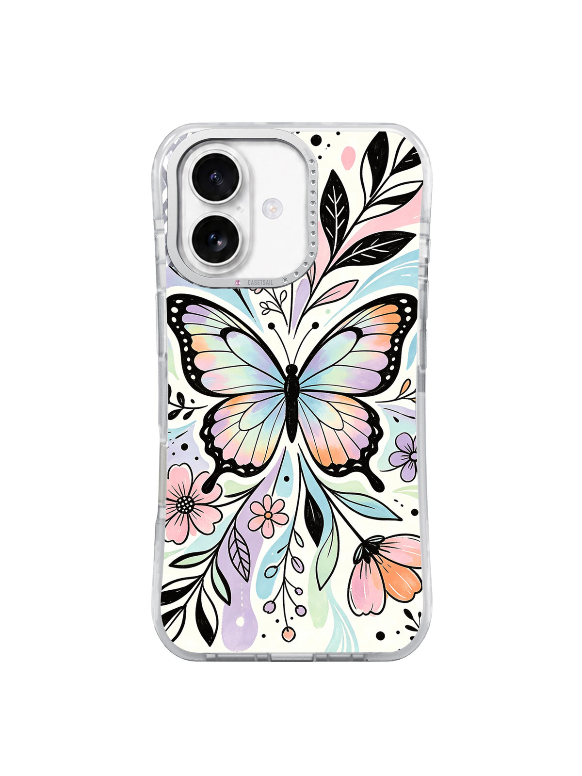 Pastel Butterfly Garden Echo iPhone 17 case front view