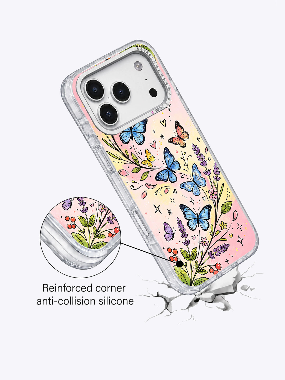 Pastel Butterfly Garden artwork gallery view 4 on an iPhone case