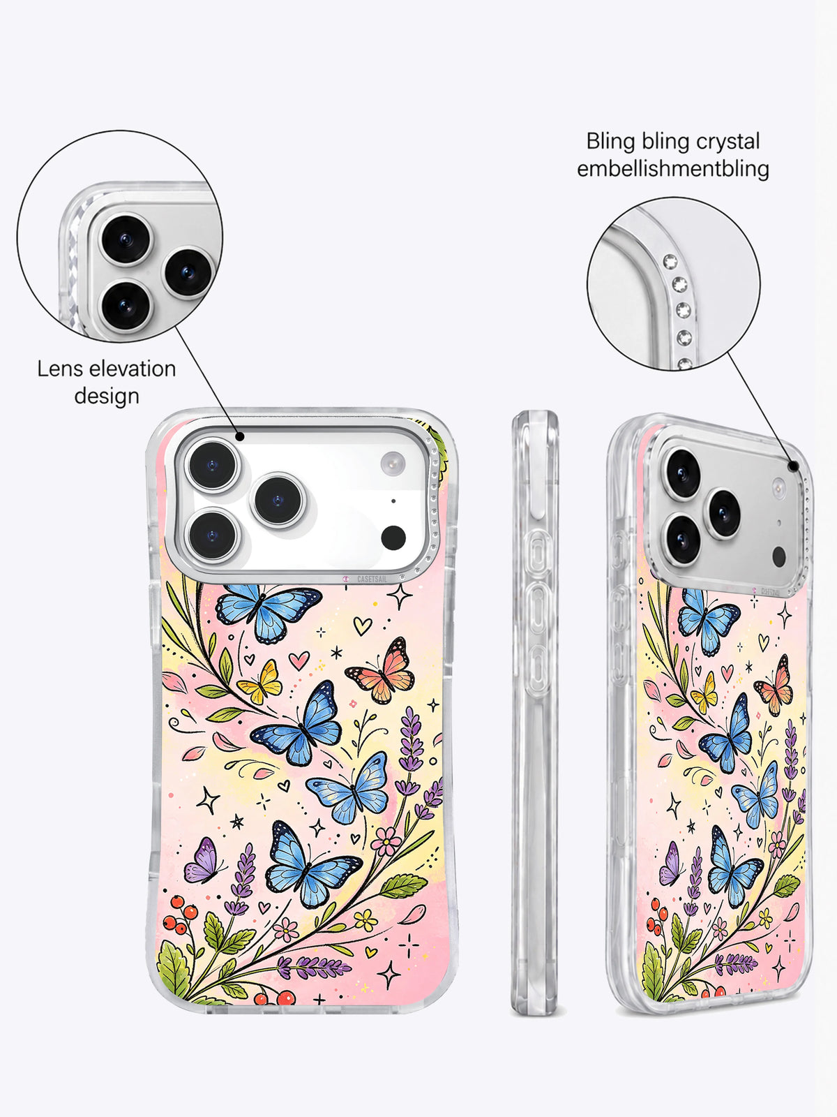 Pastel Butterfly Garden artwork gallery view 5 on an iPhone case