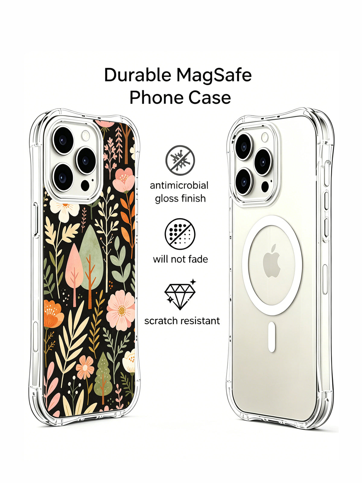 Pastel Forest Language protective iPhone 15 Pro case