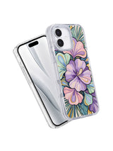 Lavender floral iPhone 17 case front and back view