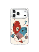 The Patchwork Heart Repair cyan counterweight artwork on an iPhone case