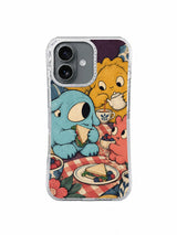Front view of The Pause Button Picnic iPhone 17 case by Tessa Brindle