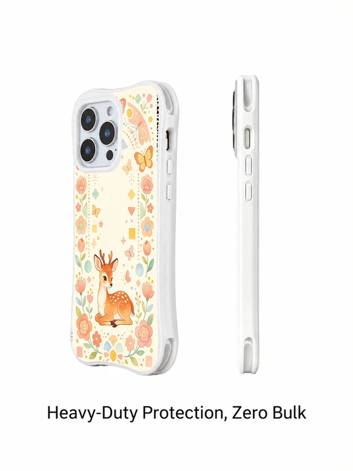 Peach Mist Deer iPhone 14 Pro case angled product view