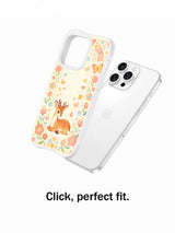 Peach Mist Deer iPhone 14 Pro case lifestyle view