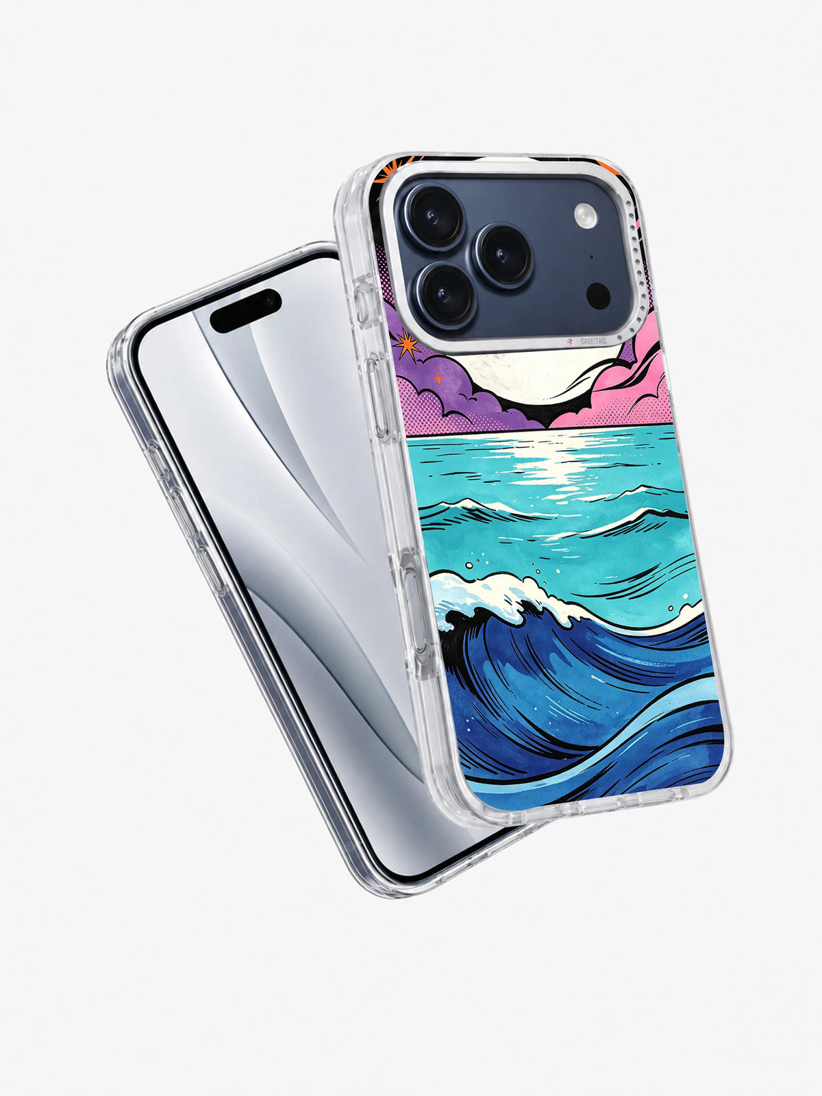 Pearl Moon Tide iPhone case angled product view