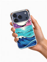 Pearl Moon Tide iPhone case held in hand