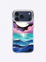 Violet Cloud Moonwake moon and wave iPhone case artwork