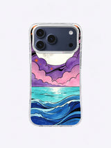 Rose Nebula Sea moonlit coastal iPhone case artwork
