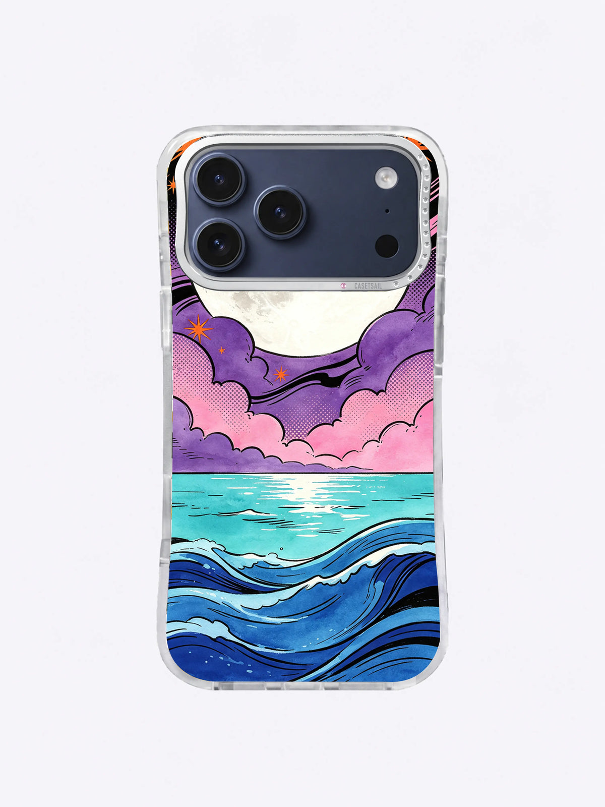 Rose Nebula Sea moonlit coastal iPhone case artwork