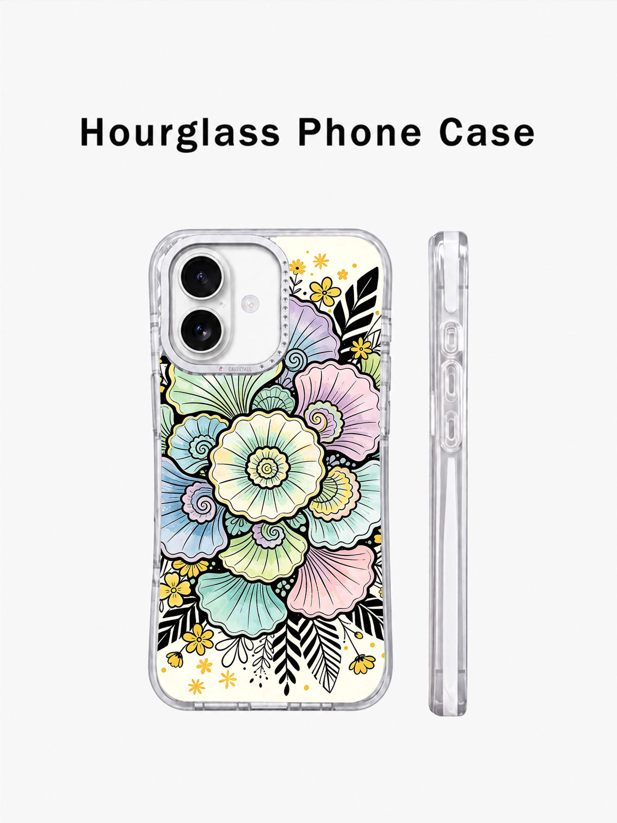 Seashell flower iPhone 17 case magnetic charging view