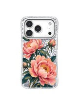 Peach Crown peony artwork for iPhone 17 Pro case