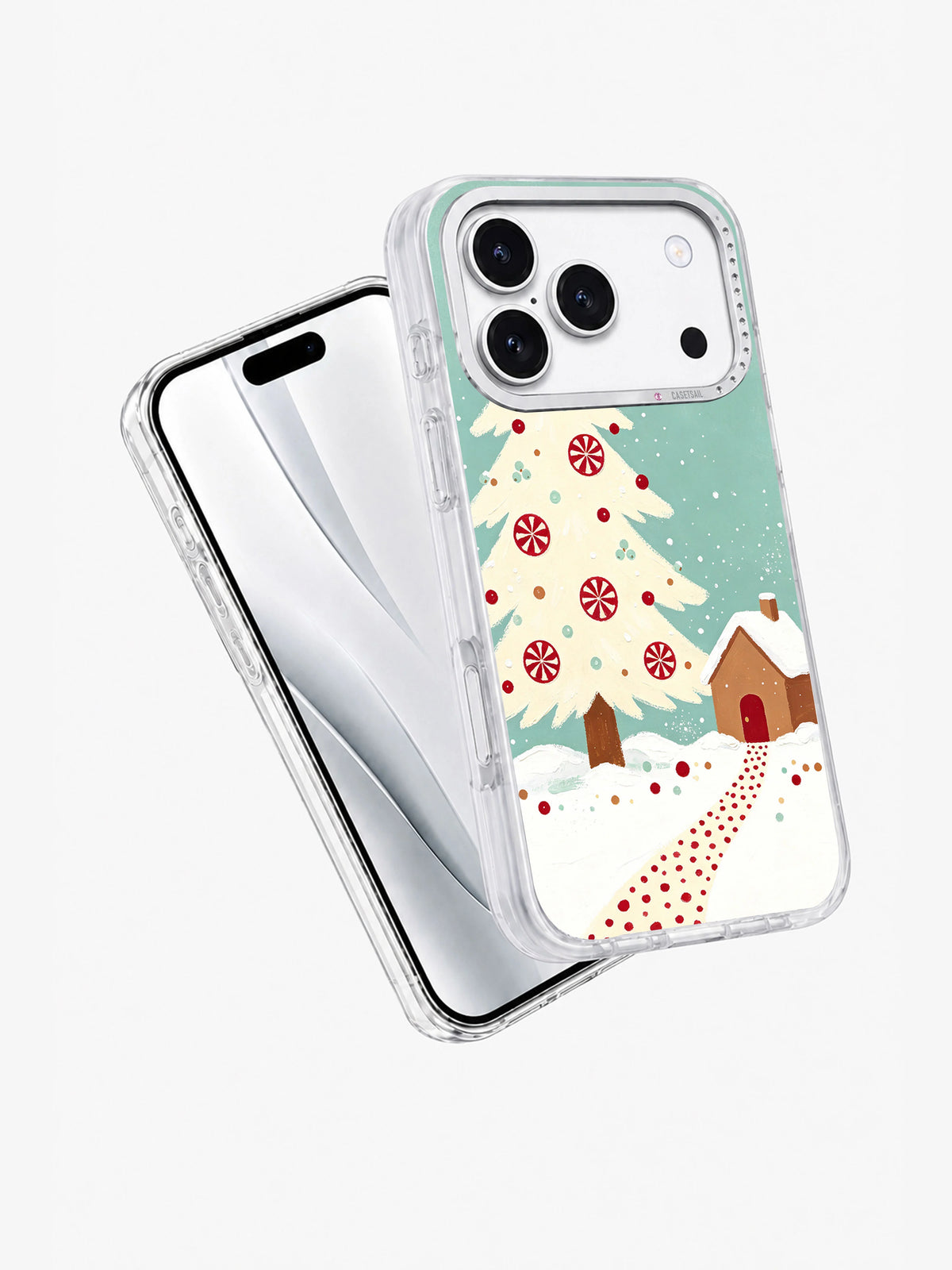 Angled view of the Peppermint Homeward Path iPhone 17 Pro case
