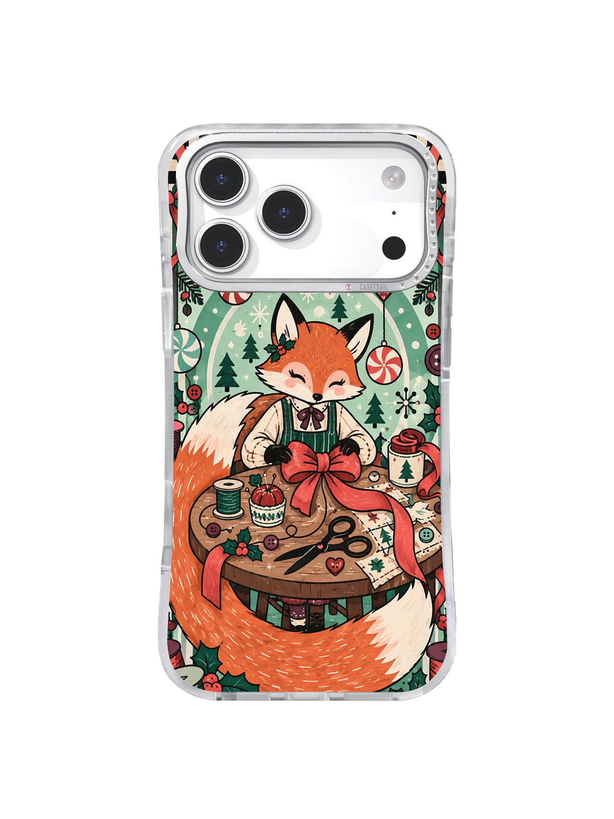 Mint Arch Tailor Peppermint Tailor Fox iPhone 17 Pro Max case pattern