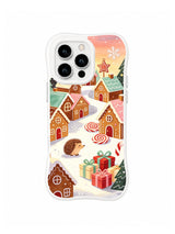 Hedgehog Gift Square gingerbread village iPhone 15 Pro case