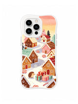 Peppermint Snow Path gingerbread village iPhone 15 Pro case