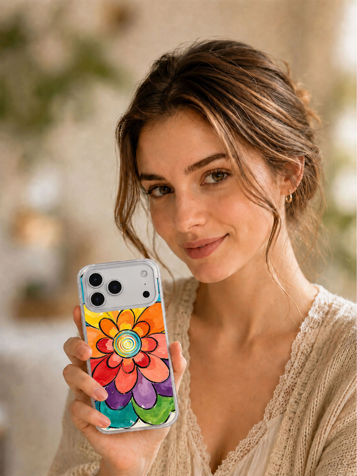 Product or handheld view of the Petal Frequency case
