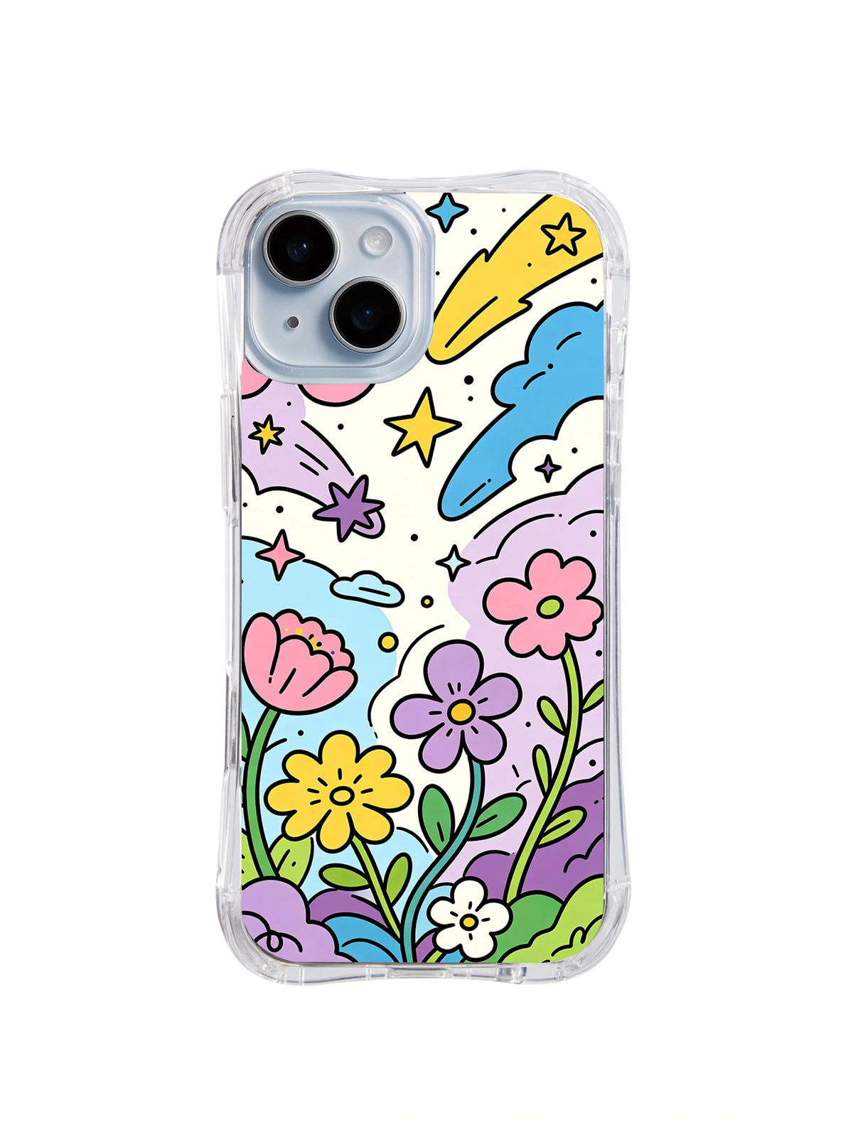 Comet Flower Meadow pattern iPhone 14 case