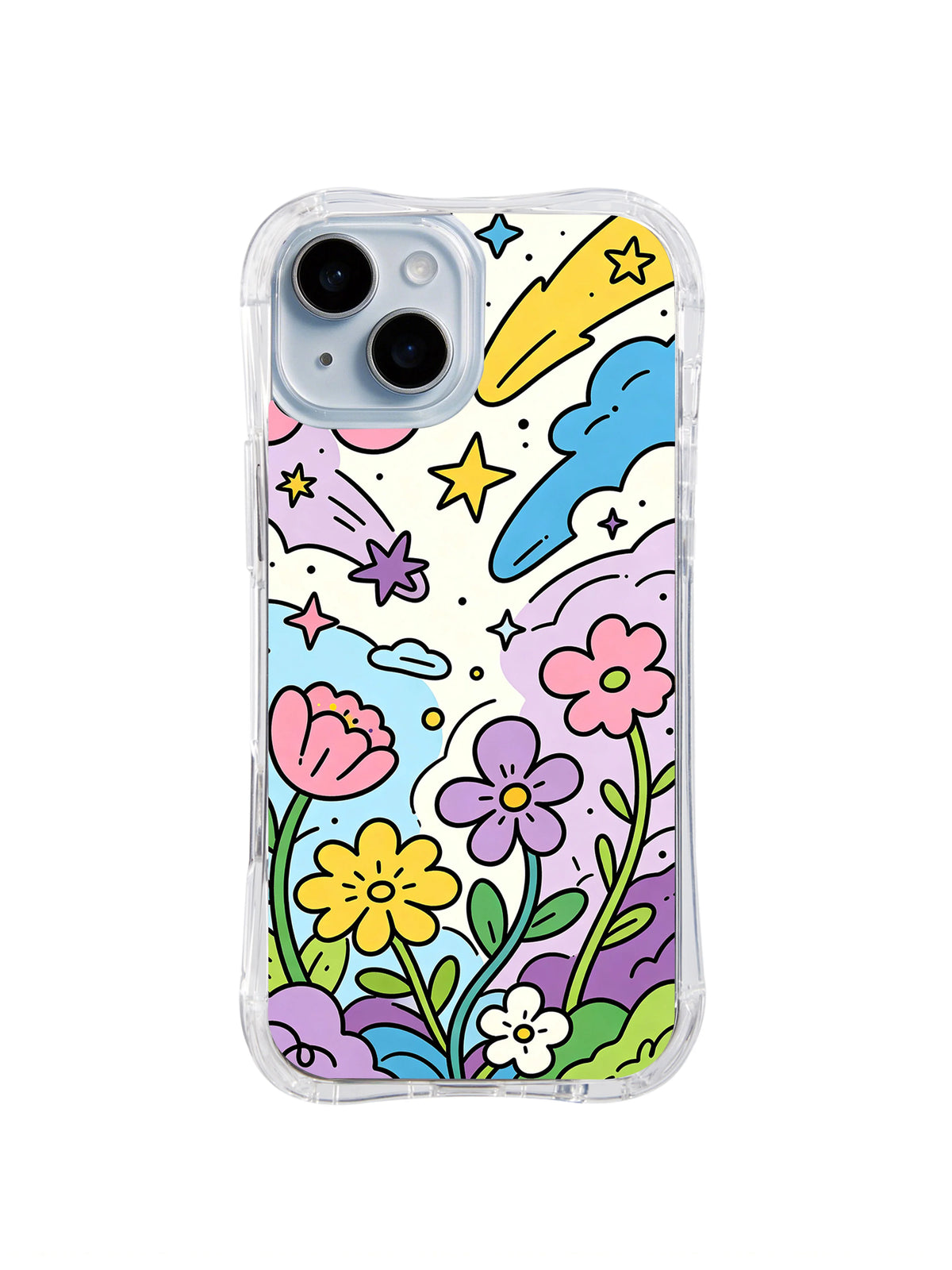 Petal Meteor Shower floral celestial iPhone 14 case front