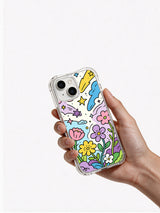 Petal Meteor Shower iPhone 14 case held in hand