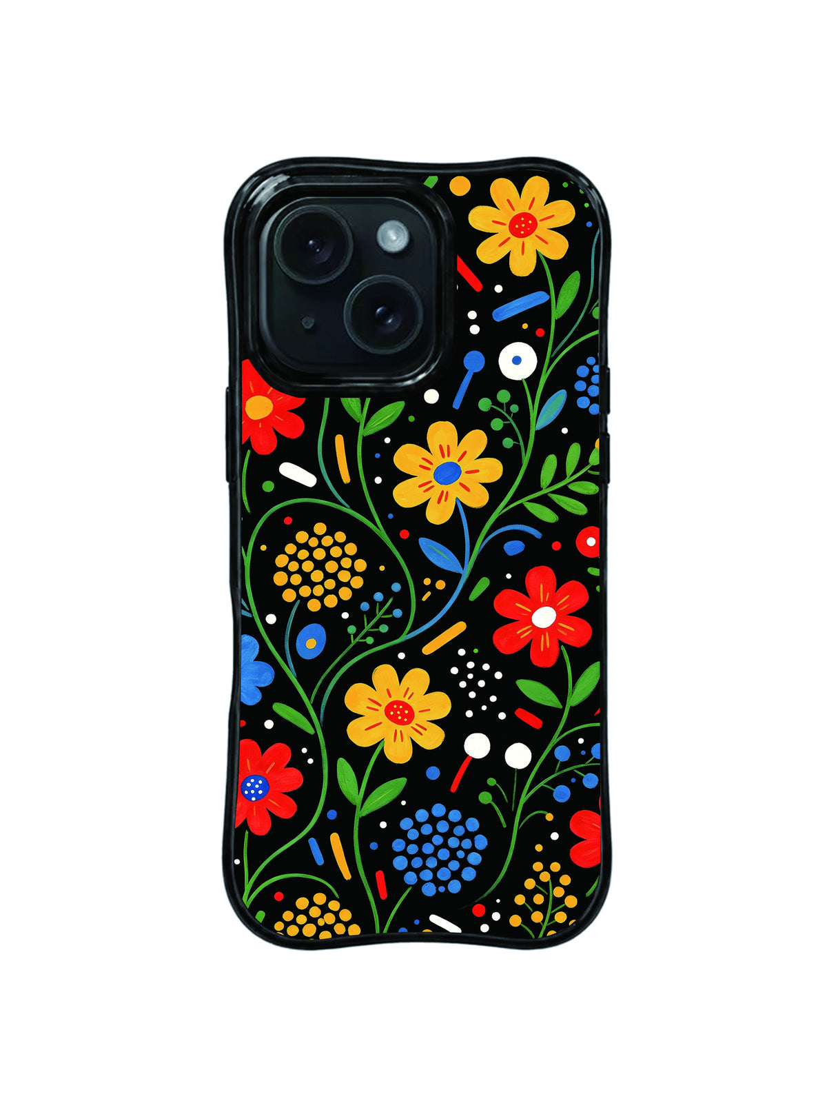 Dotted Meadow colorful floral iPhone 15 Pro case