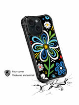 Petal Noise hand-painted iPhone 15 Pro case angled view