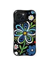 Petal Noise colorful floral iPhone 15 Pro case front view
