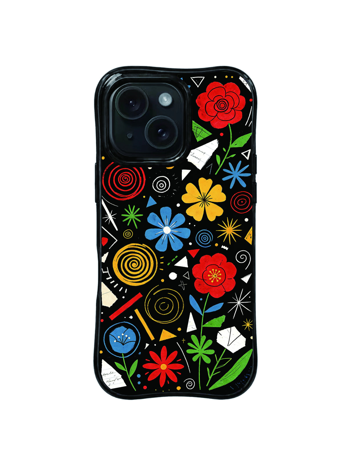 Paper Petal Static colorful floral iPhone 15 Pro case