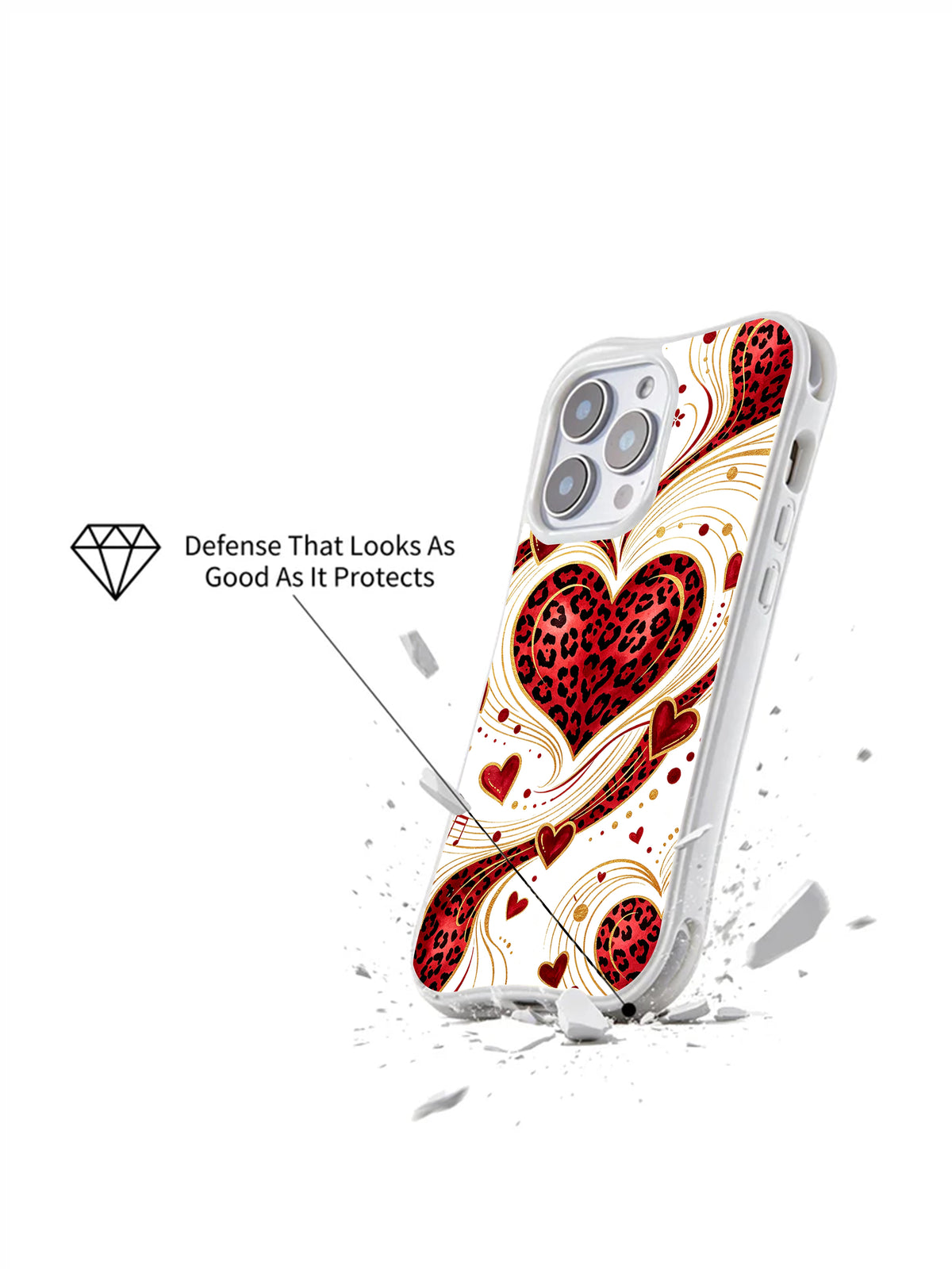 Petal Panther Sonata leopard-heart and rose iPhone case gallery view 2