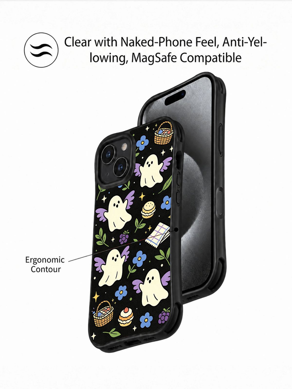 Phantom Picnic Garden iPhone 15 Plus case camera frame