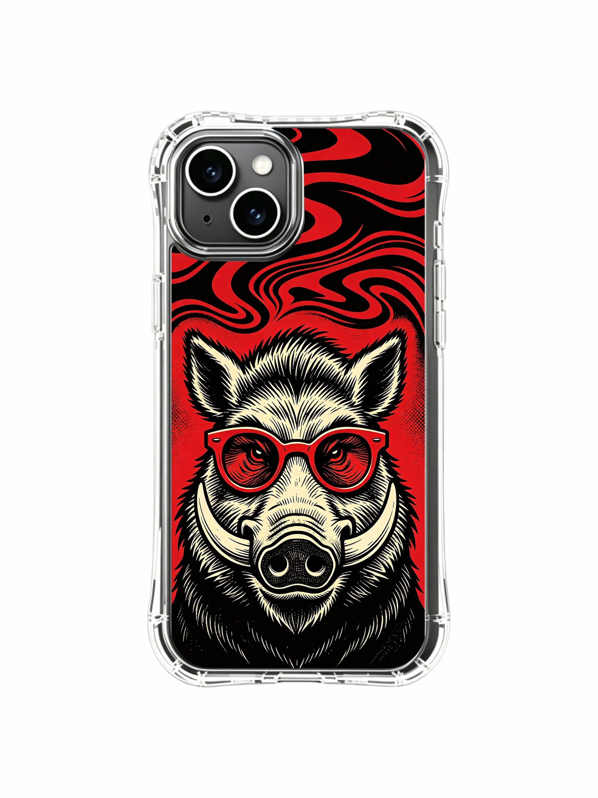 Classic 60s psychedelic underground punk gig boar fine art on PhoneCasing iPhone 13 Case, premium licensed Rufus Vale casing as unique bridesmaid luxury art gift across United States.