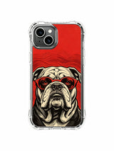 1960s-style psychedelic bulldog artwork on an iPhone 13 case
