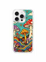 Abstract mushroom root landscape artwork on an iPhone 16 Pro Max case
